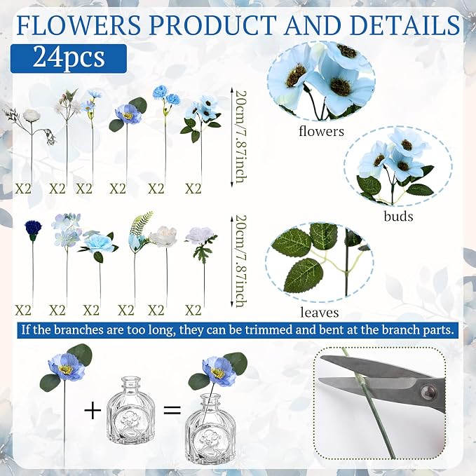 36 Pcs Artificial Flowers Table Centerpiece - Image 6