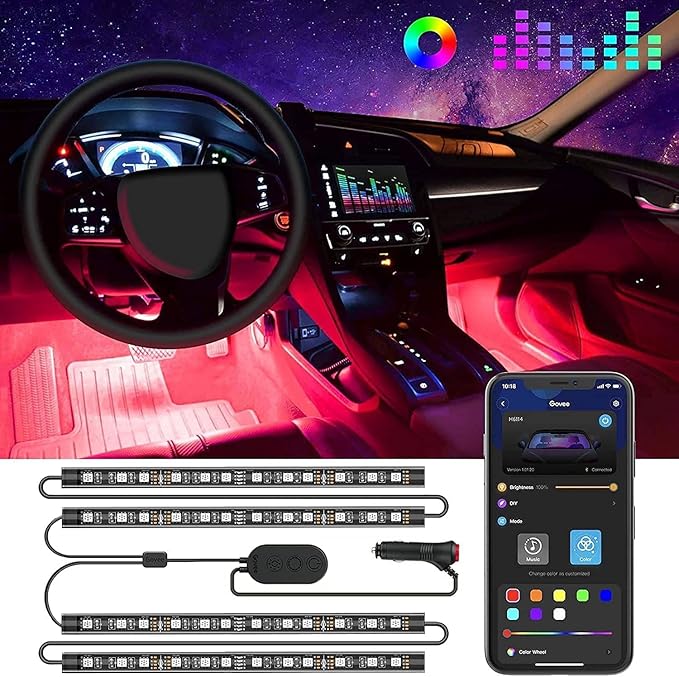 Govee Car LED Lights, RGB Smart Car Interior Lights, App Control | DIY Mode and by Govee