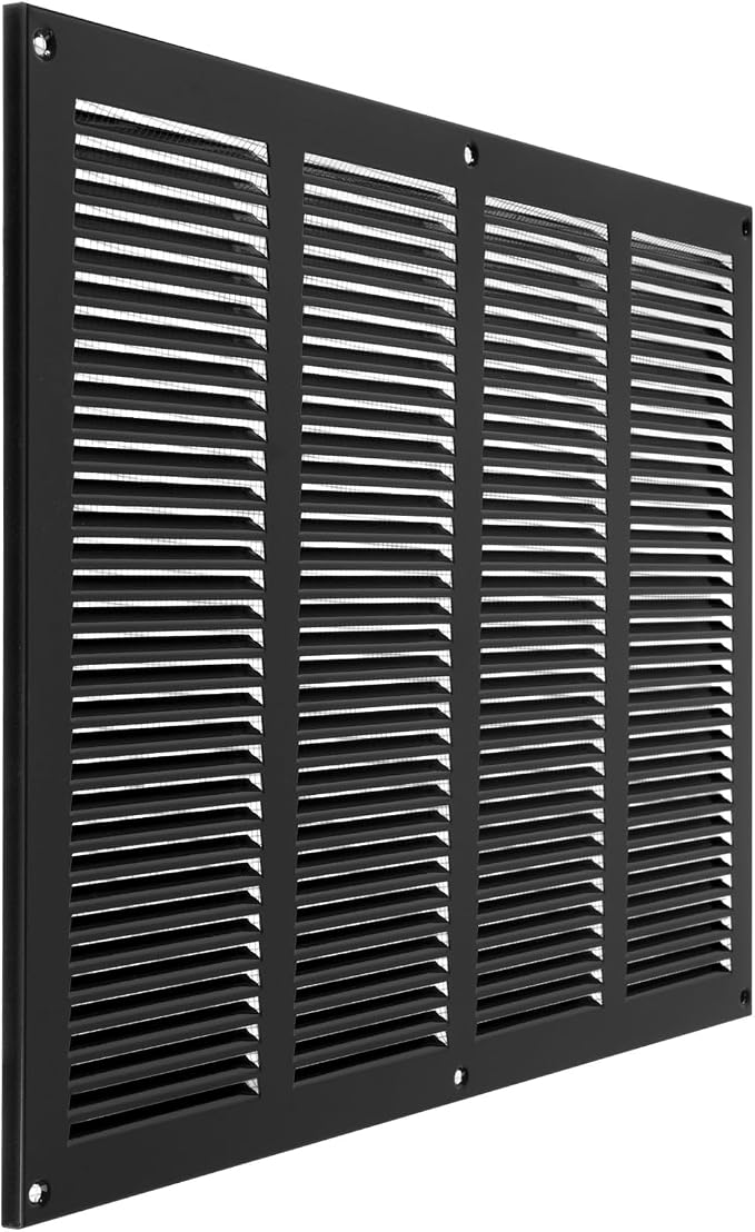 16 x 12 Inch Black Galvanized Steel Return Air Register Vent Cover, AC Vent by ECOPROVENT