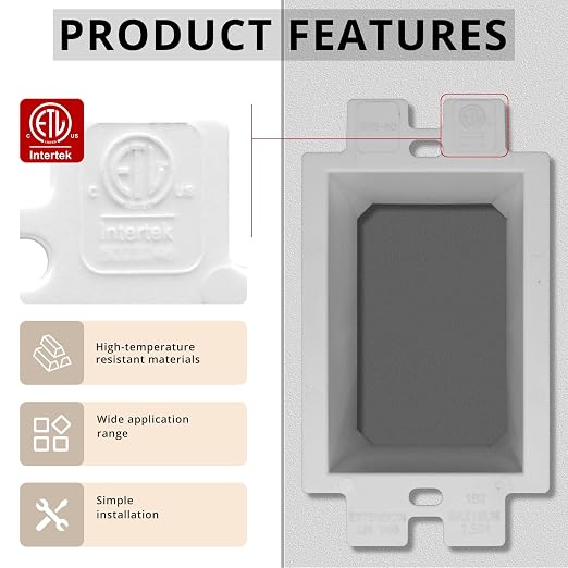 1-Gang BE1 Non-Metallic Electrical Power Outlet Box Extender, 6 Pack | ETL - Image 3