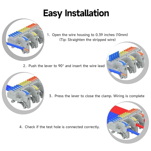 2Pcs Lever Wire Connectors, 3 in 15 Out, 0.75-2.5 mm², | Quick Wiring DIN - Image 6