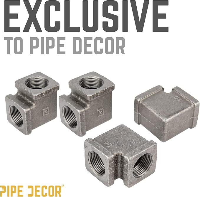 PIPE DECOR Square 90-Degree Elbow Fitting, 3/4 Inch, Shelving and Standard 3/4 - Image 7