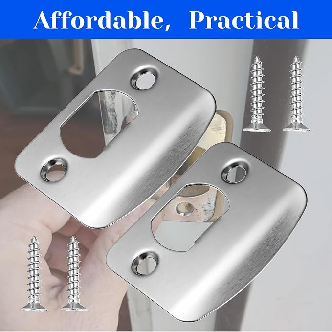 2 Pack Door Strike Plate Deadbolt Strike Plate 2-1/4 Inch X 1-7/16 Inch | Door - Image 7