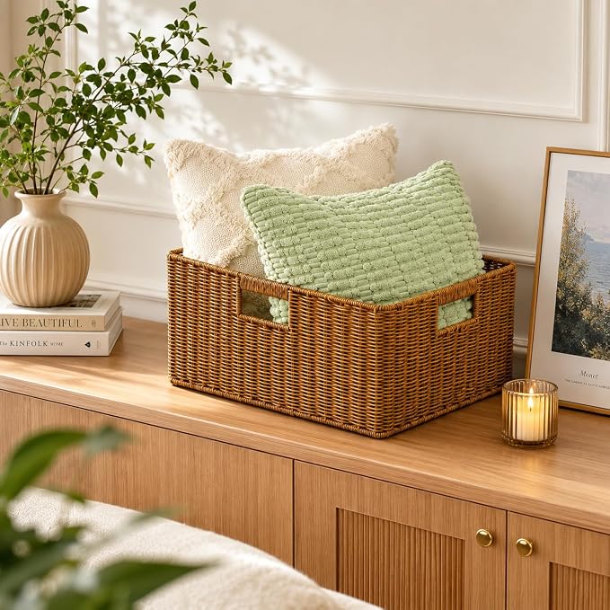 Jumbo Wicker Basket, Rectangular Wicker Basket - Image 9