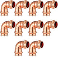 Therwen 10 Pcs 3/4 Inch Copper Pipe Press Fittings, 90 Degree Elbow Coupling by Therwen