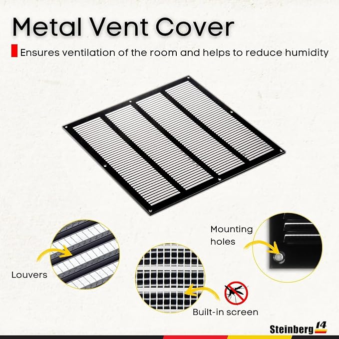 Steinberg14 Black Vent Cover 14x14 - Image 2