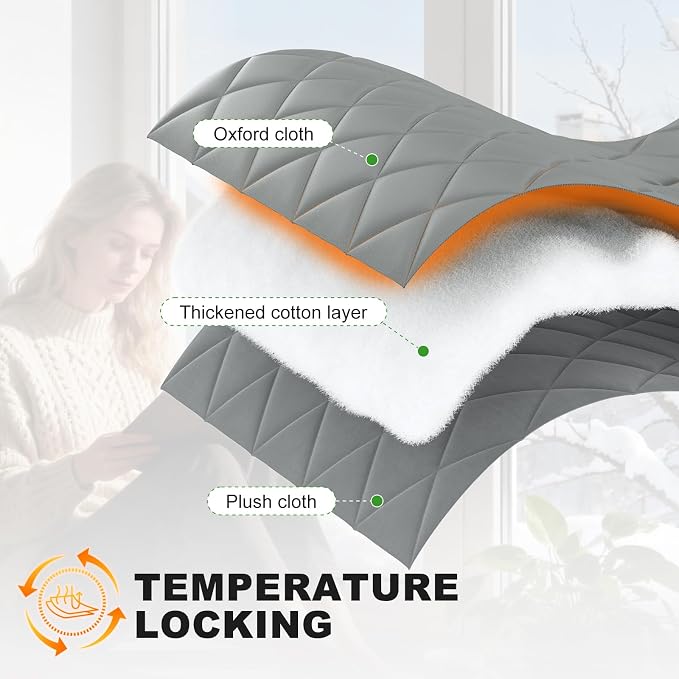 Thermal Window Cover for Winter, Curtain Size 38" X 62" Prevent Cold Air - Image 5