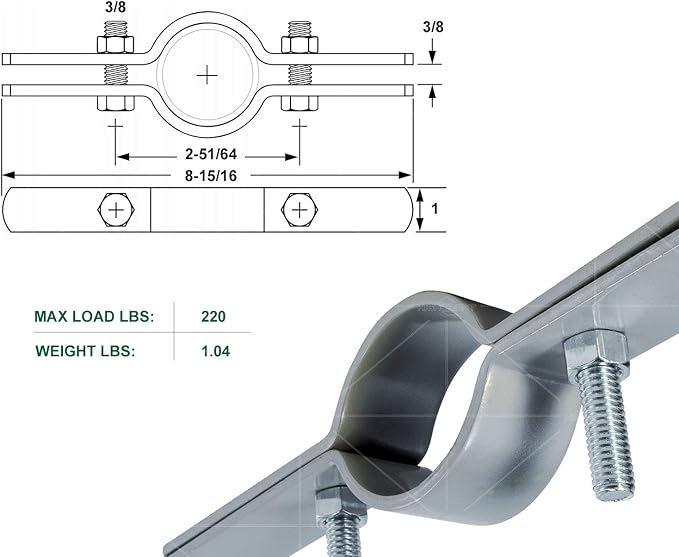 Highcraft DMST-FQ01-10 Riser Clamp; Vertical Pipe Hanger - Image 8