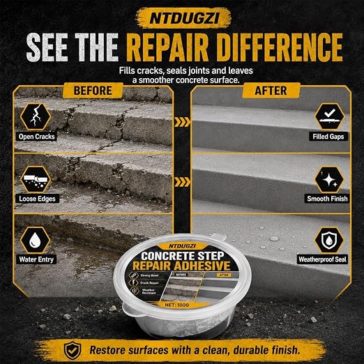 Concrete Step Repair Adhesive Crack Filler Cement Patch Sealer - Image 4