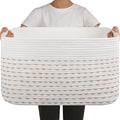 OIAHOMY 75L Blanket Basket, Woven Cotton Rope Basket by MasterofSpaceOptimization
