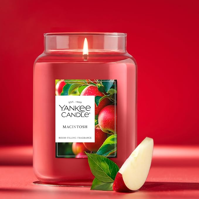 Yankee Candle Macintosh, Fall Scented Candle, 22oz Large Jar - Image 4