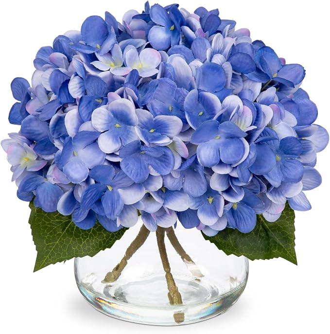 Hollyone Blue Hydrangea Artificial Flowers by Hollyone