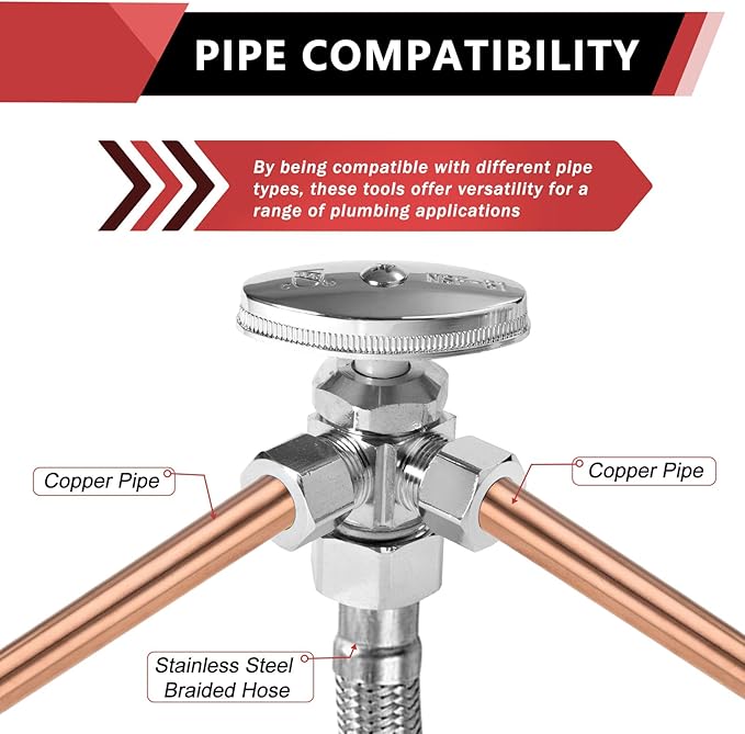 20PCS EFIELD Dual Compression Outlet Multi-Turn Angle Stop Valve | 1/2" NOM x - Image 4