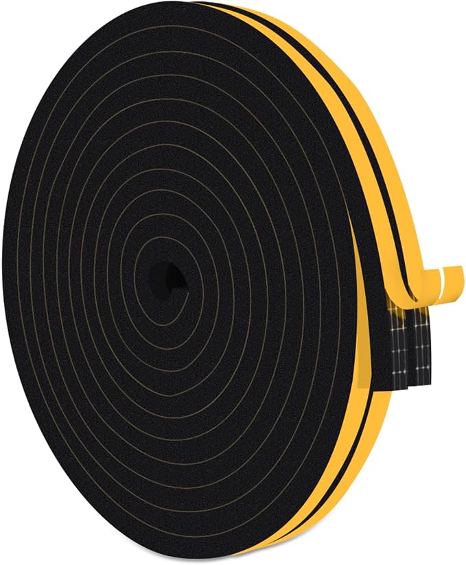 Square Foam Seal Tape, Blocks Drafts & Noise, Strong Adhesive | Seals doors by Trisiki