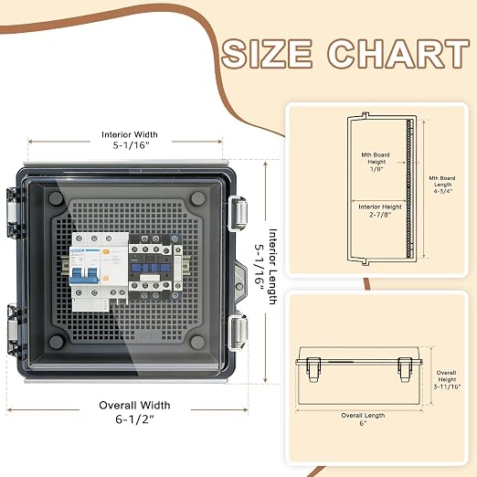 NineLeaf 6x6x4 Outdoor Electrical Box IP67 Weatherproof Junction Box, - Image 8