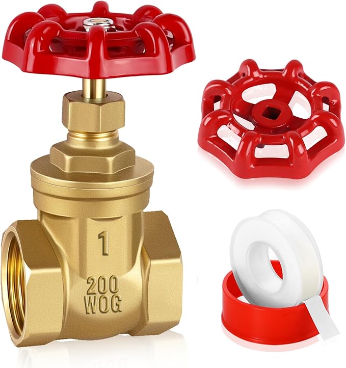 1’’ NPT Brass Gate Valve, 200 WOG Manual Rotary Sluice Valve by Boltigen