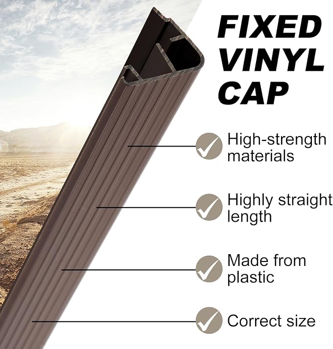 4 Pcs 36" L Fixed Vinyl Sill Threshold Cap 1-3/8 Inches High, Dark Brown | - Image 4