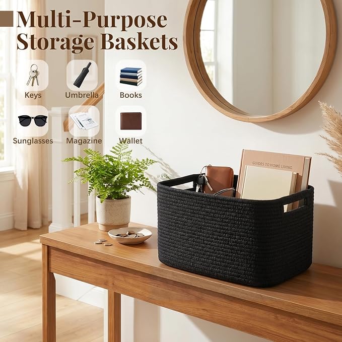 OIASKET 4Packs Natural Cotton Rope Storage Baskets - Image 7