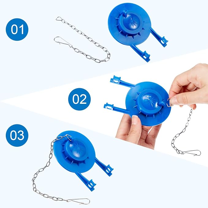 Mudder 3/6 Pcs Stainless Steel Toilet Flapper Chain Replacement, flusher valve - Image 5