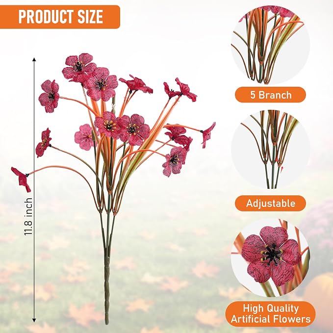 Powbrace 22 Pack Artificial Fall Flowers Mums - Image 8