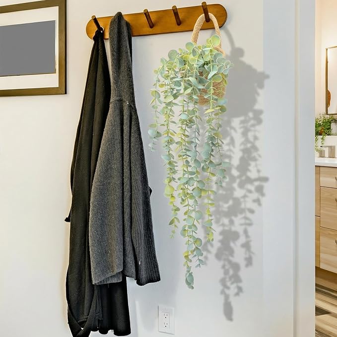 Fake Hanging Plant Decor Indoor, Eucalyptus Artificial Faux Plants in Wall - Image 8