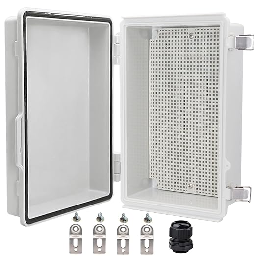 Waterproof Electrical Box, IP67 Junction Box Stainless Steel Latch Hinged Grey by YETLEBOX