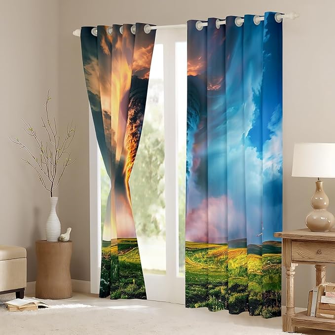 jejeloiu 3D Tornado Blackout Shades Window Treatments Natural Disaster Window - Image 3