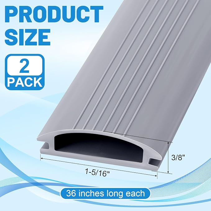 2 Pack 36 Inch Door Threshold Seal Vinyl Replacement Insert - Image 2