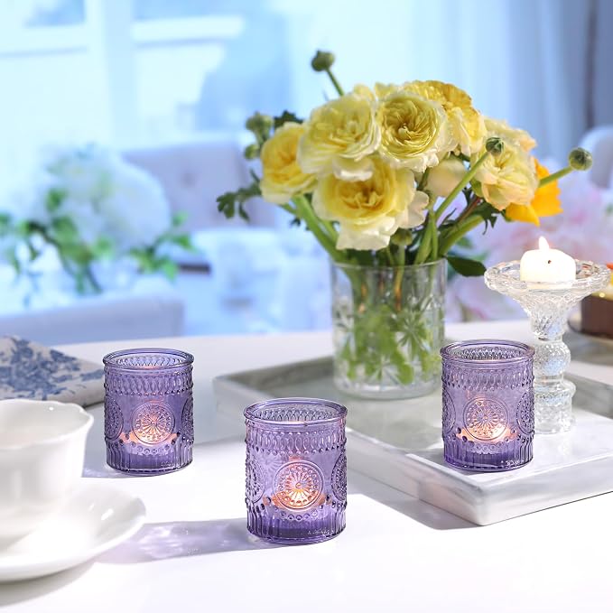 24pcs Purple Votive Candle Holders - Image 4