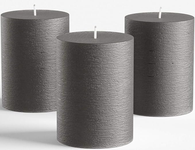 Set of 3 Pillar Candles 3" x 4" Unscented Handpoured Weddings, Home Decoration by MeltCandleCompany