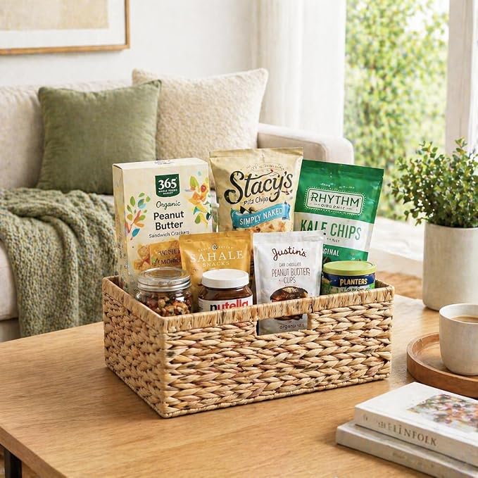 Large Wicker Basket, Water Hyacinth Wicker Storage Basket - Image 7