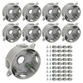 Gray Aluminum Round Weatherproof Outlet Box, 3/4 in Dia, 9 Pack | 5 Outlet by XGGYA