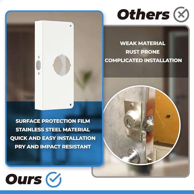 White U 9585 Stainless Steel Lock and Door Reinforcement Plate - Image 7