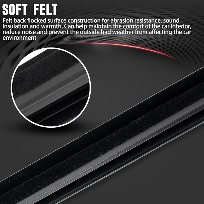 Rear Tailgate Liftgate Trunk Hatch Car Outer Door Window Moulding Sweep Felt - Image 5