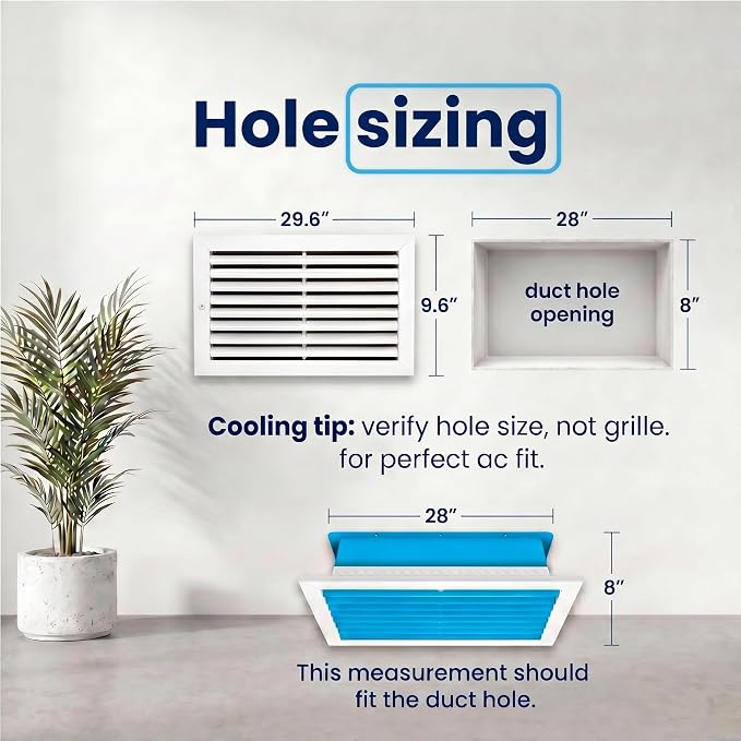 28x8 Aluminum Wall Ceiling Air Return Vent Cover HVAC Rustproof Grille - Image 3