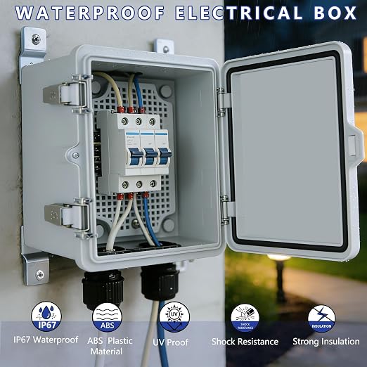 Electrical Junction Box, IP67 Waterproof Outdoor Box ABS Plastic Enclosure - Image 2