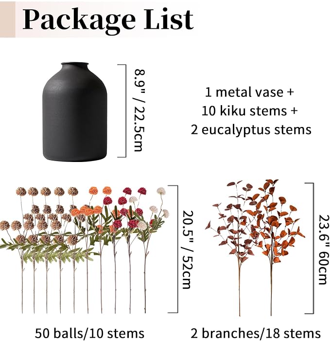 BLOSMON Fall Brown Flowers for Centerpieces, Dining Room Table Decoration | - Image 2