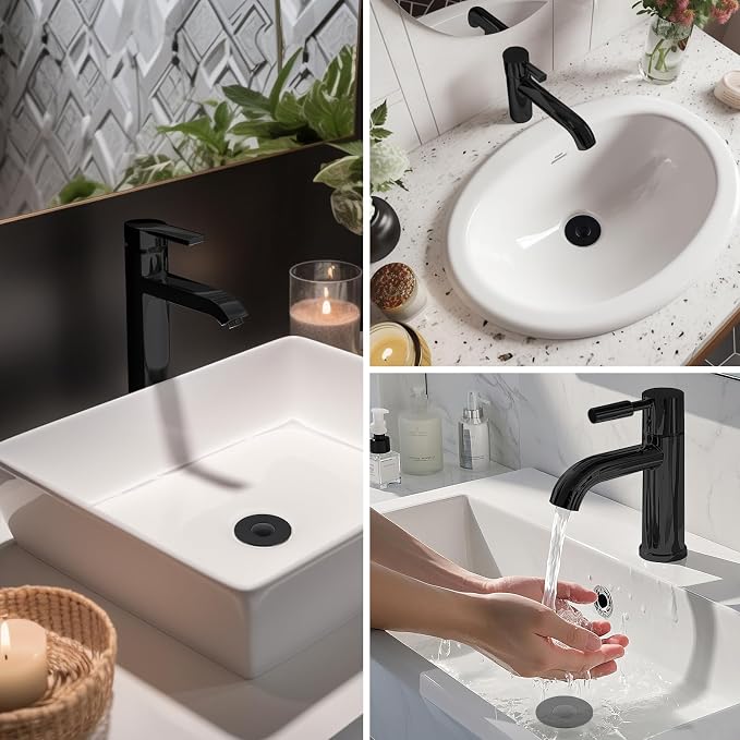 Hibbent 3 PCS Upgraded 3 in 1 Bathroom Sink Drain Strainer, Pop Up Stopper - Image 9
