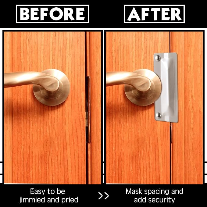 Landhoow 2 Pcs Door Latch Guard Stainless, Classic Style, Door Security Plate - Image 4