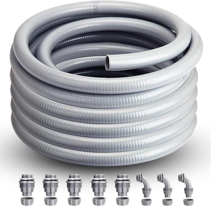 Liquid Tight Conduit 3/4inch 100FT, Flexible Non-Metallic Liquid Tight Flex by AISIMEE