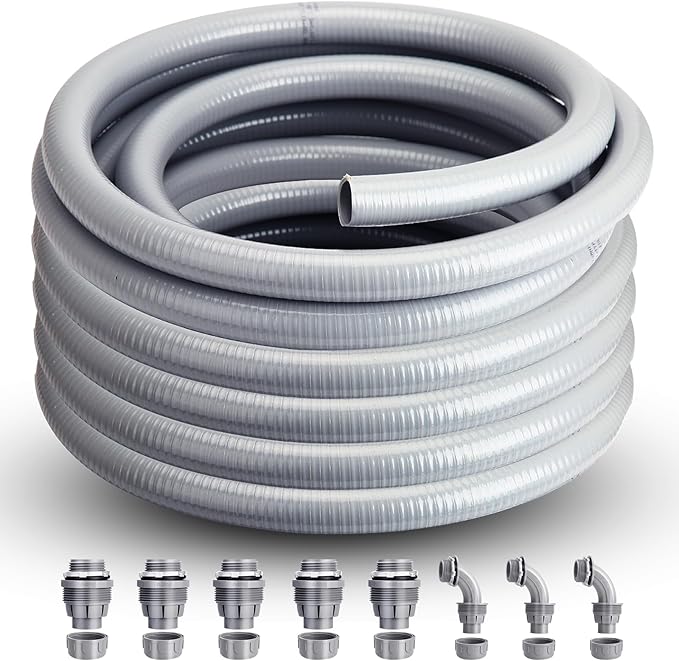 Liquid Tight Conduit 1inch 25FT, Flexible Non-Metallic Liquid Tight Flex by AISIMEE