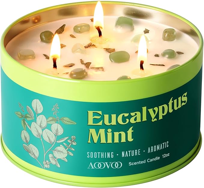 AOOVOO Eucalyptus Mint Candle for Relax - 12oz Scented Candle by AOOVOO