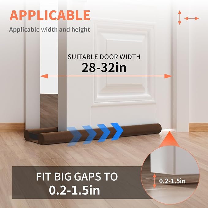 BKSAI Under Door Draft Stopper, Upgraded Under Door Gap Filler - Image 3