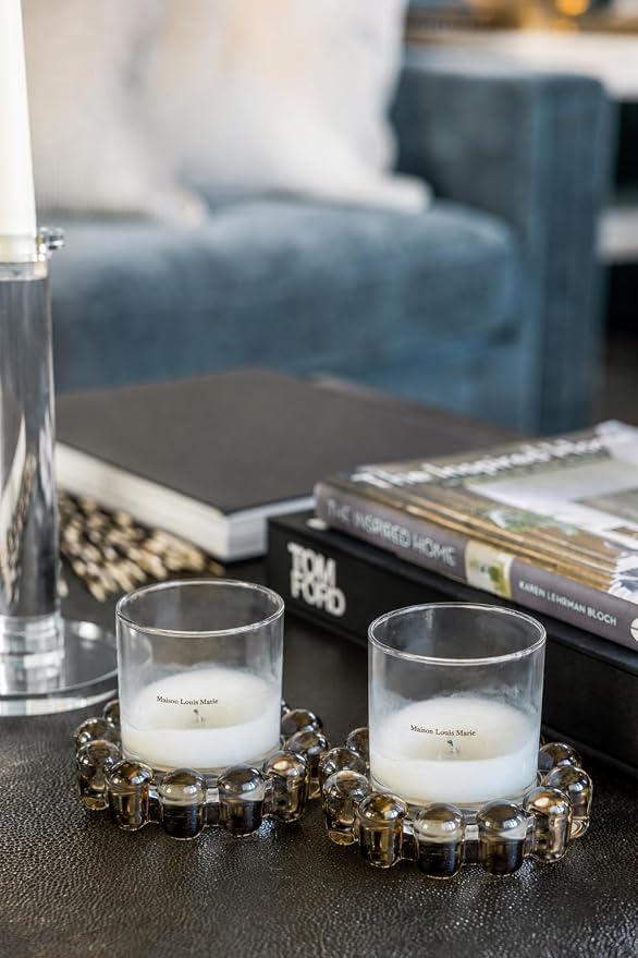 Home Collection Original Smoky Small Bubble Candle Dish 2-Pack | Matching Pair - Image 3