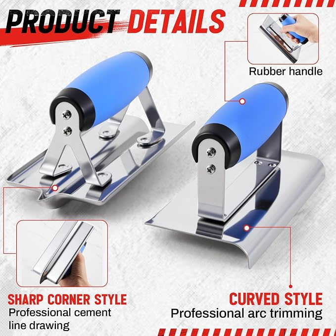 6pcs Concrete Hand Tools Set Masonry Tools Includes Stainless Steel Concrete - Image 3