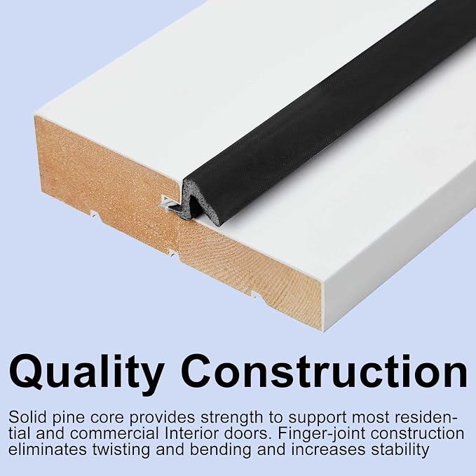 Cinnvoice 36" x 82-1/2" Solid Pine Door Jamb Frame Kit Fits 36" x 80" Exterior - Image 7