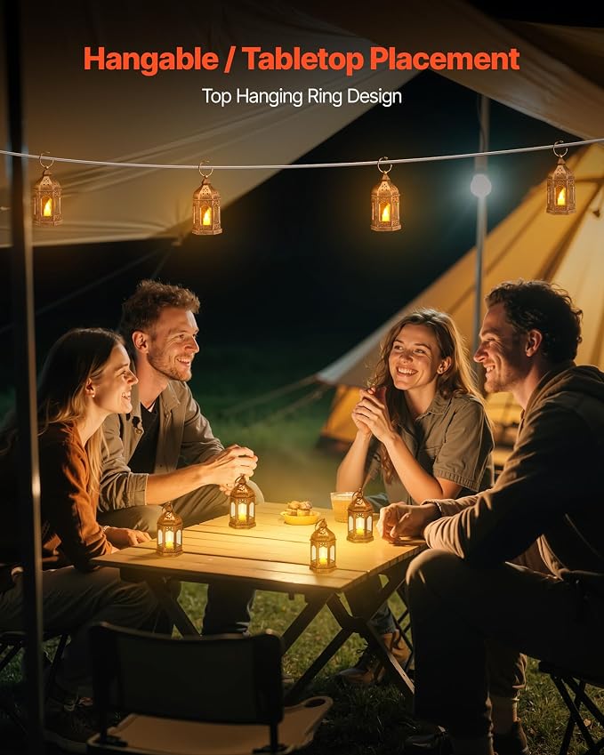 VEVOR 12 Pcs Decorative Candle Lantern, LED Electric Flameless Candle, Plastic - Image 5