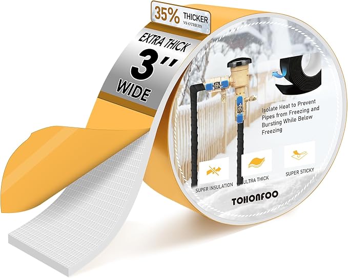 TOHONFOO Outdoor Pipe Insulation Tapes, Foam Pipe Heat Tape, insulation foam by TOHONFOO