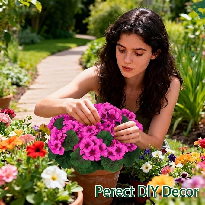 8 Pcs Artificial Geraniums Flowers - Image 5