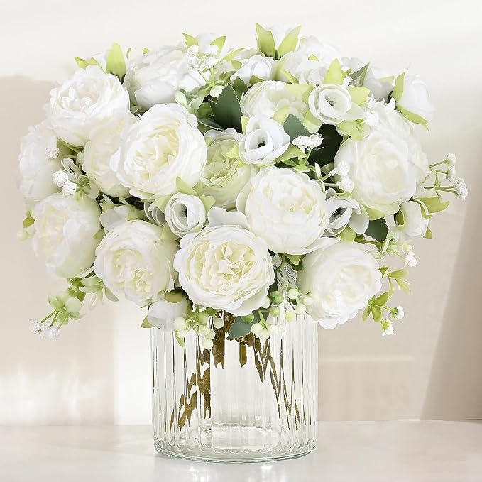 4 Packs Peonies Artificial Flowers by MARTINEMALL